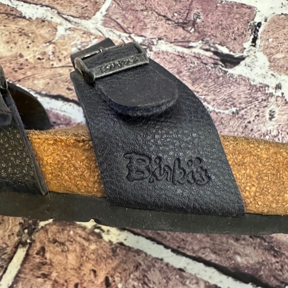 Birki's Navy Blue Leather Strappy Cork Footbed Sandals US Size 9/9.5 - Picture 10 of 13